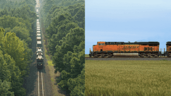 (NS Photograph, Left; BNSF Photograph, Right)