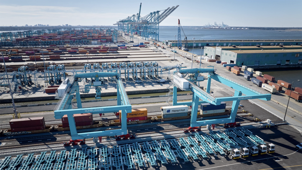 The Port of Virginia leveraged a $20 million USDOT grant to help pay for its newly opened central rail yard expansion. (Photograph Courtesy of The Port of Virginia)