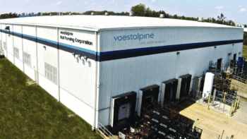 Voestalpine RFC’s Jeffersonville, Ind., facility (pictured) launched in 2001 at the Ports of Indiana, and will soon undergo a $77 million-plus expansion. The company supplies custom roll formed metal components for the aerospace, construction, material handling, off-highway, office furniture, solar, and transportation industries, including railroads. (voestalpine RFC Photograph)