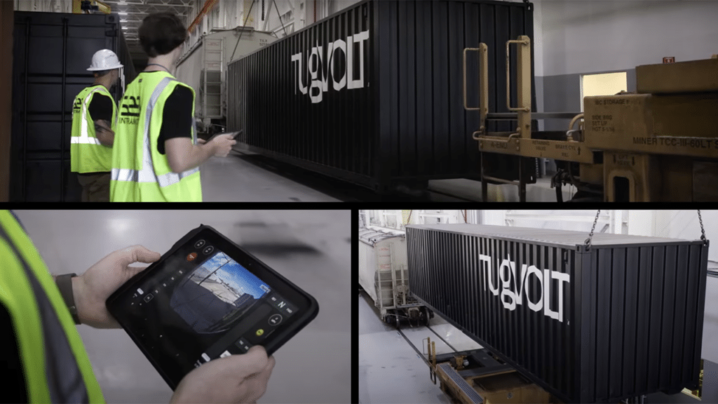 Intramotive’s TugVolt in action at Eagle Drayage in St. Louis. (Screen Grab of Intramotev Video)