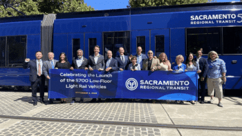 “Today was a milestone moment for SacRT! We celebrated the launch of our new S700 low-floor light rail trains at the 7th & Richards/Township 9 Station with fantastic press and community events!” SacRT reported Sept. 3 via social media platform X (formerly know as Twitter). (SacRT Photograph)