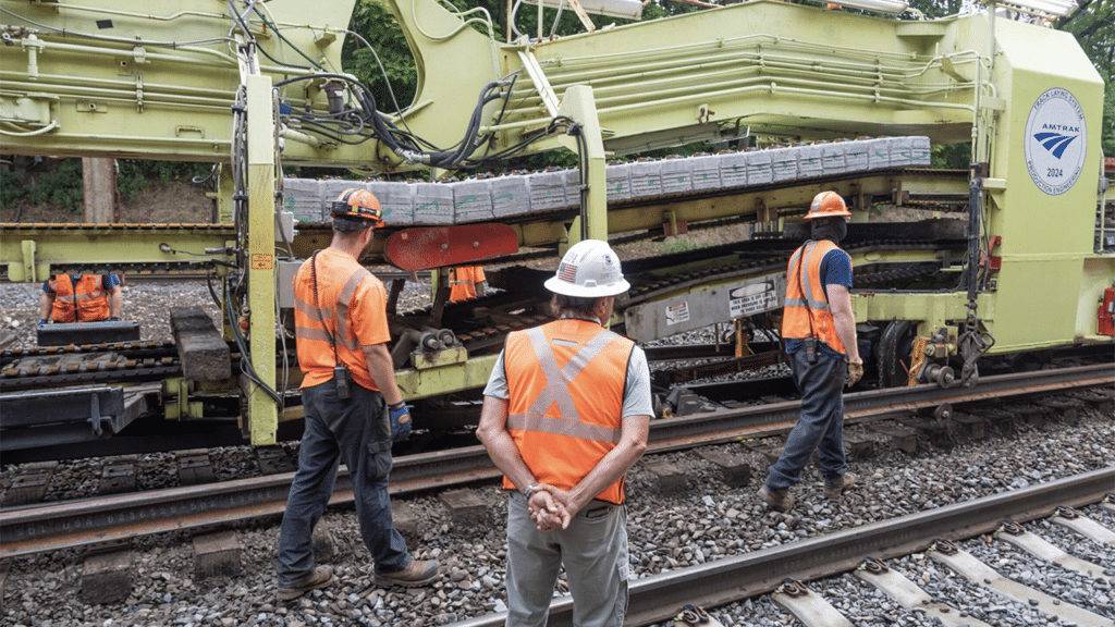 Amtrak in partnership with the Pennsylvania Department of Transportation is investing $122 million to improve the Harrisburg Line track between Lancaster and Harrisburg, Pa. (Amtrak Photograph)