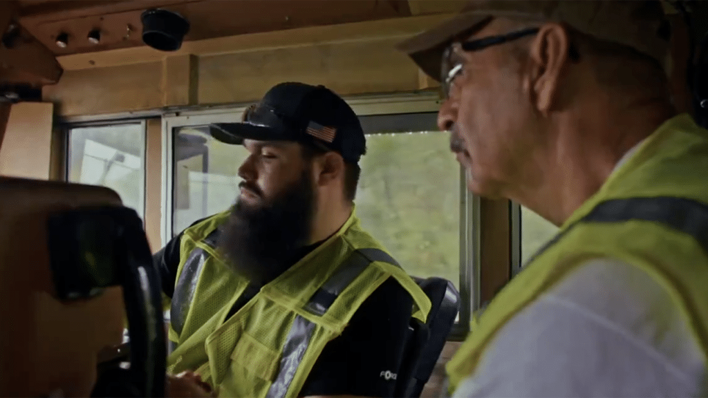 Father and son, Bryce Browning (left) and Delmar Browning, worked together for the first and last time recently in celebration of Delmar’s retirement and Bryce’s new career as a railroader. (Screen grab from CSX video)