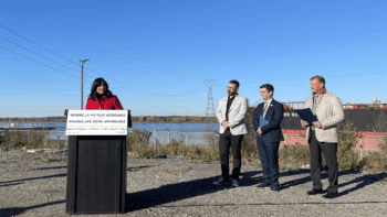 Canadian Minister of Transport and Treasury Board President Anita Anand on Oct. 18 announced funding for seven port projects in Quebec. (Transport Canada Photograph)