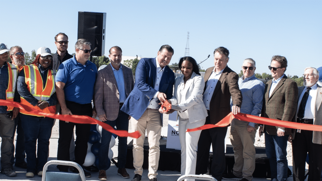 New Orleans Public Belt Railroad and Heniff Transportation Systems on Oct. 17 celebrated the new $3 million transloading industrial park in New Orleans East with a ribbon cutting. (NOPB/Port NOLA Photograph)