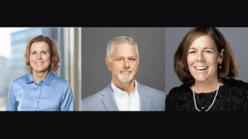 Sissel Berntsen-Heber (left) and Bob Fletcher of STV, and Debbie Taylor of Taylor Transportation Search Group (TTSG). (Photographs courtesy of the respective companies)