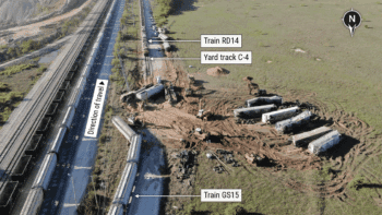 Figure 1. Aerial view of the collision scene. (UP Image, Courtesy of NTSB)