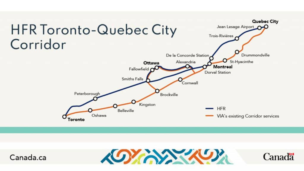 the Canadian government late last year “requested an extension on bids” to construct a dedicated HFR corridor between Toronto and Quebec, according to The Canadian Press.