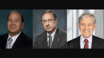 PANY/NJ Chairman Kevin O’Toole (left), Vice Chairman Jeffrey H. Lynford (center) and Executive Director Rick Cotton. (PANY/NJ Photographs)