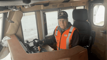BNSF Locomotive Engineer KC Hill. (Photograph Courtesy of BNSF)