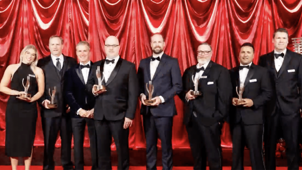 CPKC’s Fuel Center of Excellence team (shown here with President and CEO Keith Creel, third from left) earned the railroad’s 2025 CEO Award for Excellence in the Cost Control category. (Screen Grab from CPKC video.)