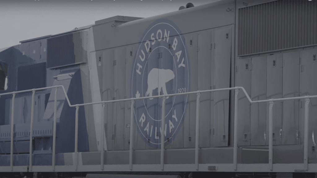 The 627-mile HBRY that connects with CN in The Pas, running north through Manitoba to the Hudson Bay at the Port of Churchill. (Screen Grab from a Prairies Economic Development Canada Video)