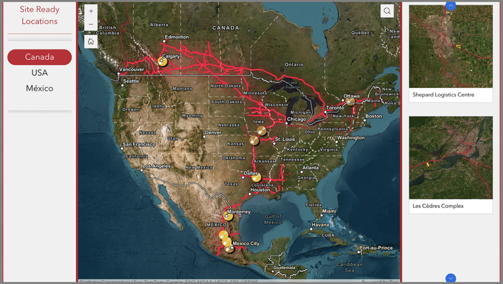 CPKC Site Ready Program locations. (Image Courtesy of CPKC)