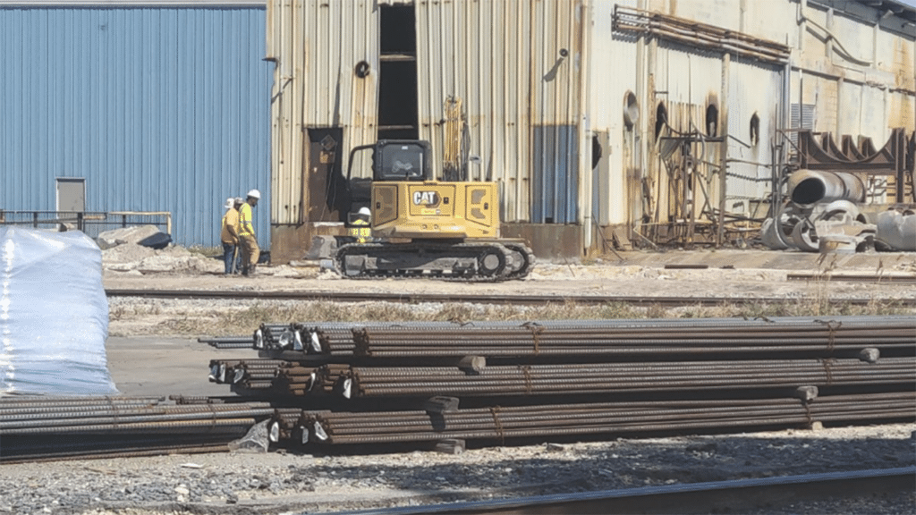 CSX’s team recently visited customer Wholesale Building Products, LLC to discuss a new rail spur project. (Photograph Courtesy of CSX).