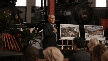 Participating at the B&O Railroad Museum’s groundbreaking ceremony for its Campus Transformation Plan was Joe Hinrichs, CSX President and CEO and the museum’s capital campaign co-chair. (CSX Photograph)
