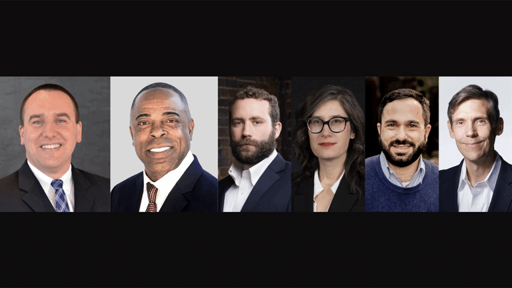 Pictured, from left to right: Paul Duncan, Cando; K.E. “Kirk” Bedford, NYA; and STV’s Michael Curto Jr., Alexa Heidrich, Boris Lipkin and Jason Mumford. (Photographs courtesy of the respective organizations)