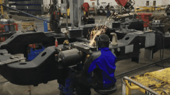 CPKC has received the first five of 100 new Tier 4 4 ET44AC locomotives from the Wabtec plant in Fort Worth, Texas (pictured). (Screen Grab from CPKC video)