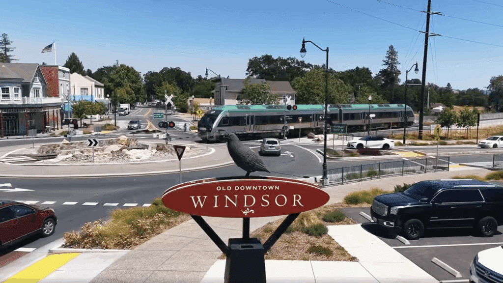 SMART on May 31 officially launched passenger service to the new Windsor station. “This long-anticipated expansion marks a major milestone in SMART’s mission to provide sustainable, regional transportation for communities across Sonoma and Marin counties—and is the first of three northern extensions SMART plans to complete in the coming years,” SMART reported via social media. (Screen grab from SMART video)