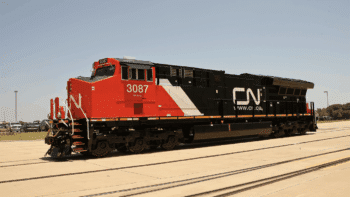 Wabtec in 2019 celebrated the delivery of 1,000th Evolution Series Tier 4 locomotive to CN.(Wabtec Photograph of a CN Tier 4 locomotive at its Fort Worth, Tex., plant in July 2016.)