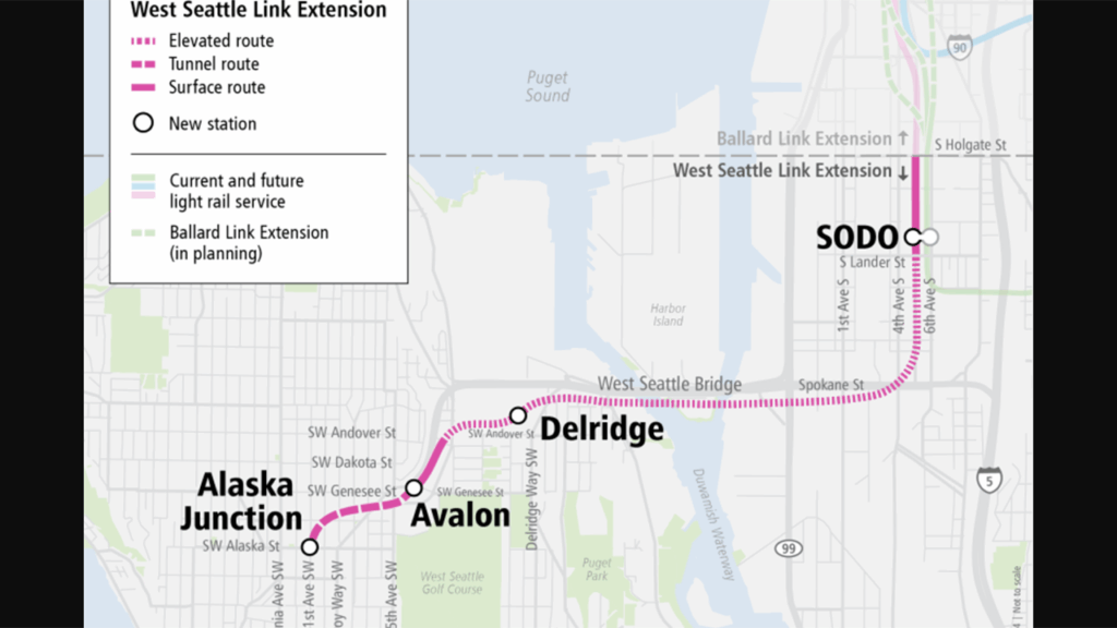 West Seattle Link Extension project map. (Courtesy of Sound Transit)