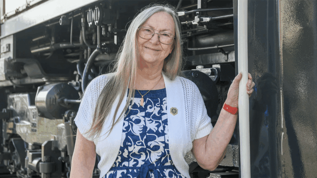 Recently recognized at Union Pacific’s 50-Year Honorees ceremony, Principal Consultant Rita Pfingsten has the distinction of being the railroad’s only Tech employee to achieve 50 years of service. (Caption and Photograph Courtesy of UP)
