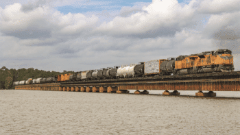 “We’re excited to welcome Roehm’s new plant to our premier rail network, and we look forward to growing together for decades to come,” said Kenny Rocker, Executive Vice President–Marketing and Sales for UP. (UP Photograph)