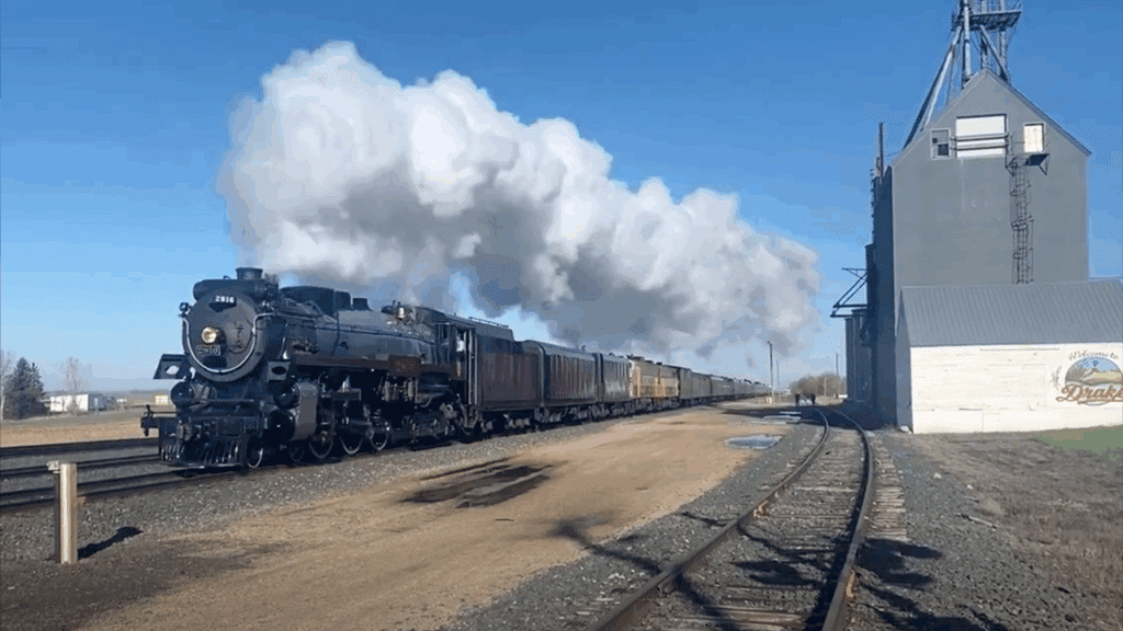Canadian Pacific Kansas City’s 2816, The Empress, on the Final Spike Steam Tour in 2024. (Screenshot of a DHDISPR SMITH YouTube video)