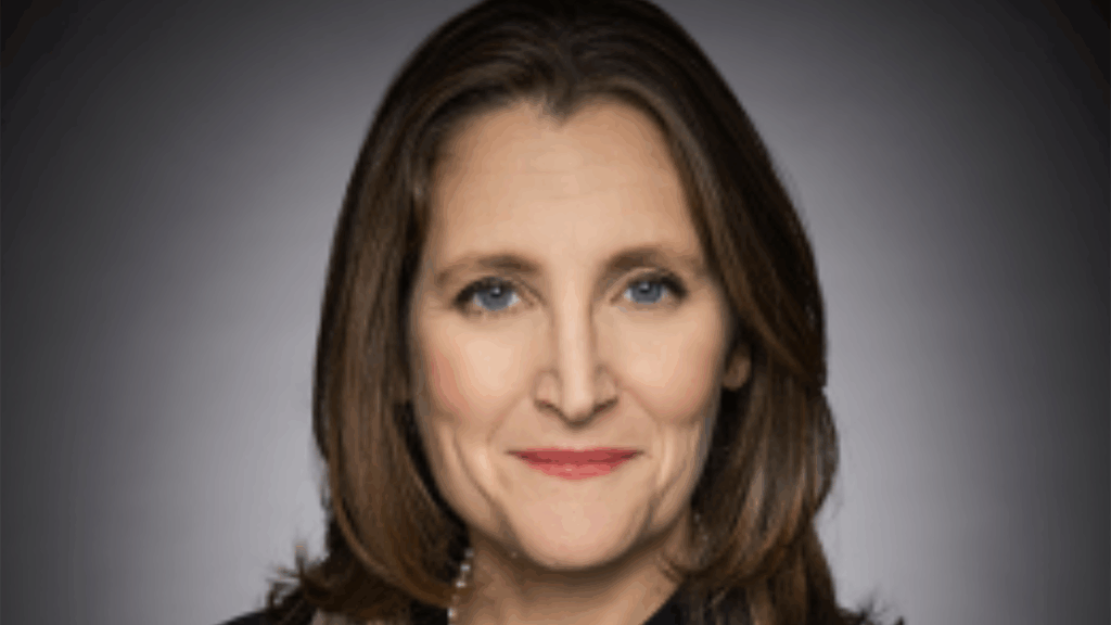 Chrystia Freeland. (Photograph Courtesy of Transport Canada)