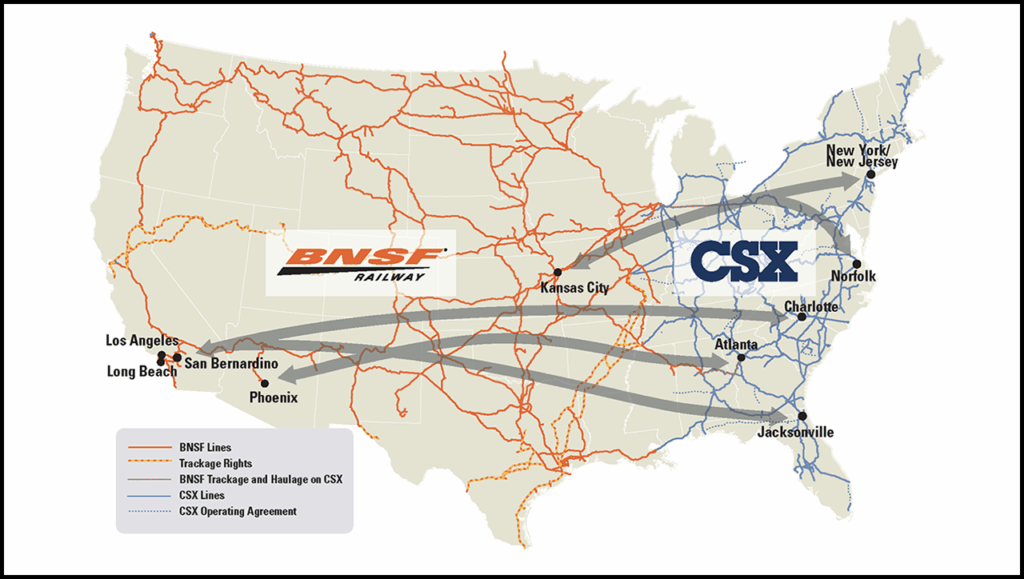 (Map Courtesy of BNSF and CSX)