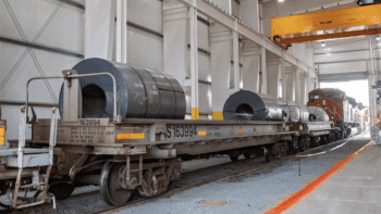 “Our Flat Rock, MI, facility, developed with Target Steel, shows how CN helps customers shift from truck to rail to optimize their supply chain.” CN reported Aug. 25 via LinkedIn. (CN Photograph)