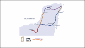 Map of Tren Maya rail line. (Courtesy of Wi-Tronix)