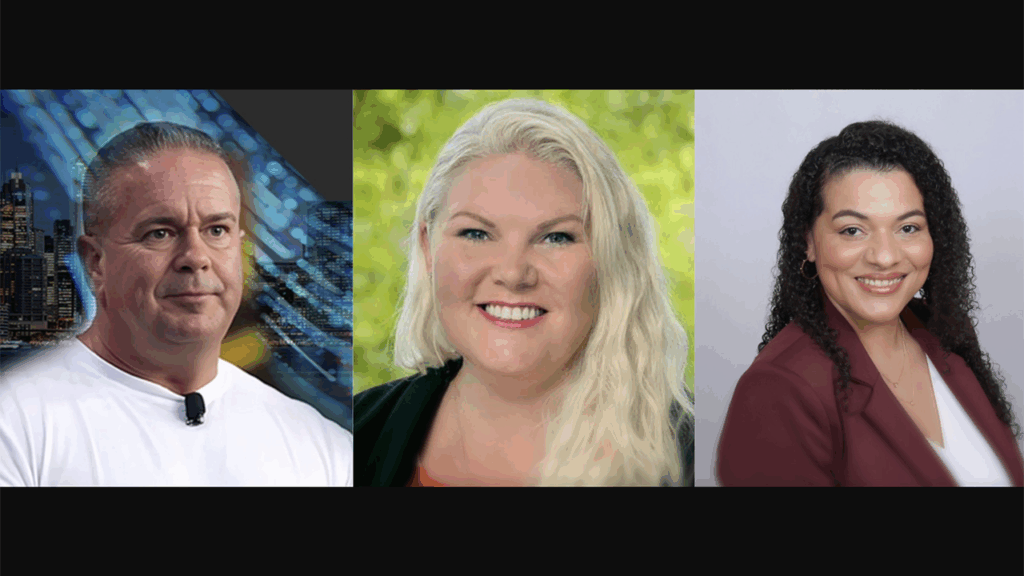 Pictured, from left to right: Doug Recker, Duos; Inessa M. Vitko, TriMet; and Mary L. Hill, TriMet. (Photographs courtesy of the respective organizations)