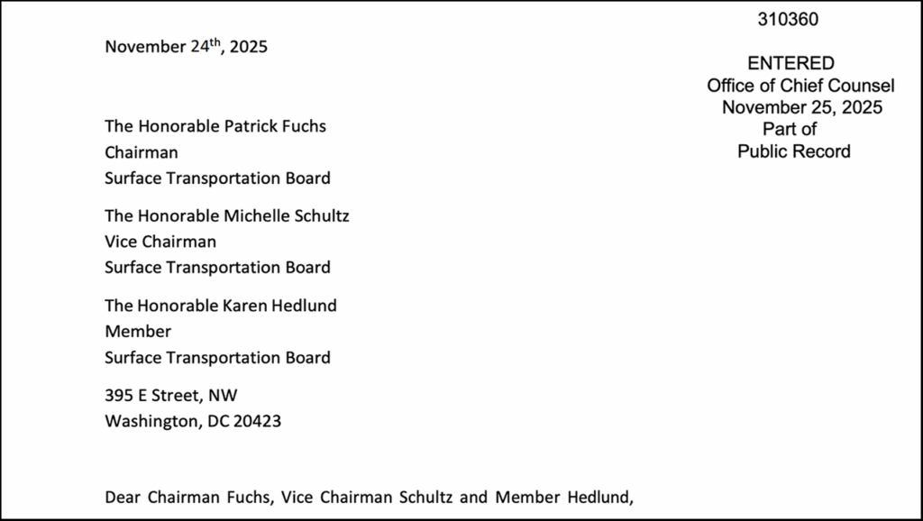 (Screen Grab of Letter Entered by the STB Into Public Record)