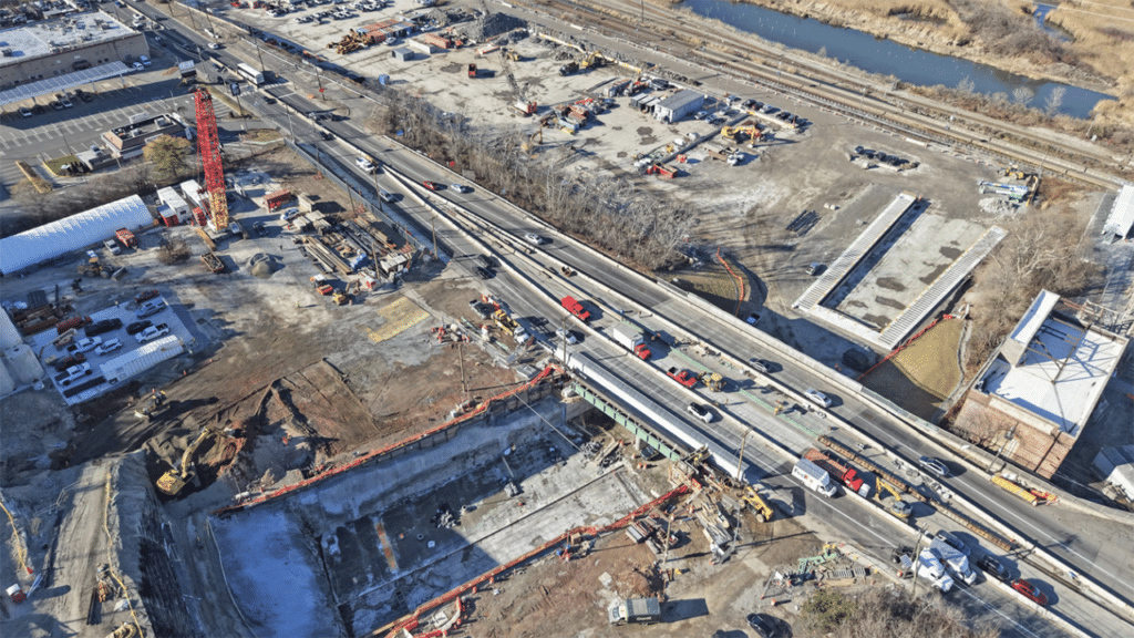 January 2026: Construction of the launch box at the tunnel portal in New Jersey. (Caption and Photograph Courtesy of GDC)