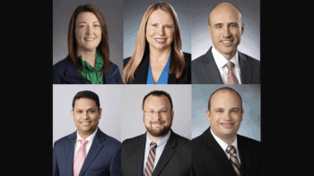 Top, Left to Right: Tammy Middleton, The Broe Group; and Jimmi Sue Smith and Bradley Pearce, Koppers Holdings Inc. Bottom, Left to Right: Suresh Karre, Derek Overstreet, and Michael Randolph, STV. (Photographs courtesy of the respective organizations)