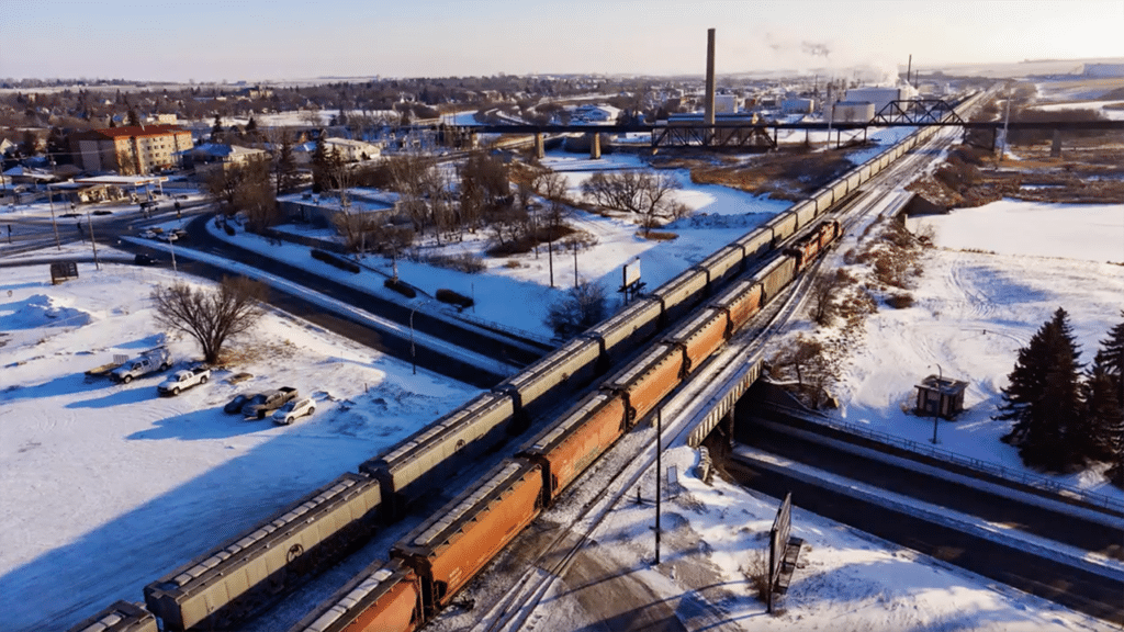 “By working closely with our grain customers and working efficiently with our supply chain collaborators, our railroaders have delivered record amounts of grain and grain products across Western Canada to start the year,” CPKC Senior Vice President Sales and Marketing Jonathan Wahba said on Feb. 2. (Courtesy of CPKC)