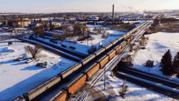“By working closely with our grain customers and working efficiently with our supply chain collaborators, our railroaders have delivered record amounts of grain and grain products across Western Canada to start the year,” CPKC Senior Vice President Sales and Marketing Jonathan Wahba said on Feb. 2. (Courtesy of CPKC)